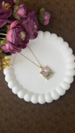 Anti tarnish chain with coloured 3d vintage Pendent - JWL001 - Image 2